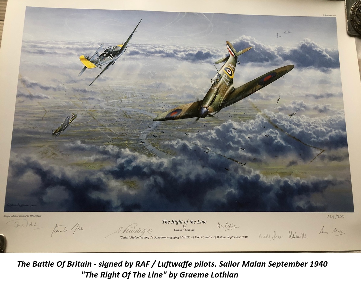 RAF Battle Of Britain THE RIGHT OF THE LINE signed x6